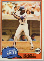 1981 Topps Baseball Cards      299     Elliott Maddox